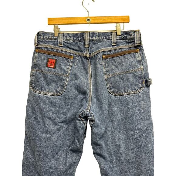 Wrangler Riggs Workwear Lined Durashield Denim Blue Heavy Jeans Men Size 36 x 30 - Picture 11 of 13